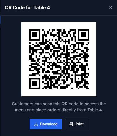 QR Code Table Management
